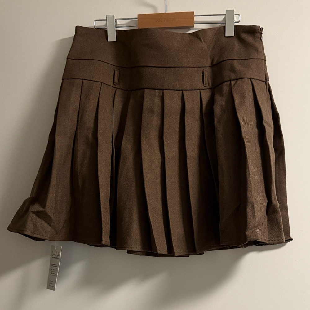 Cupshe Brown A-Line Pleated Skirt